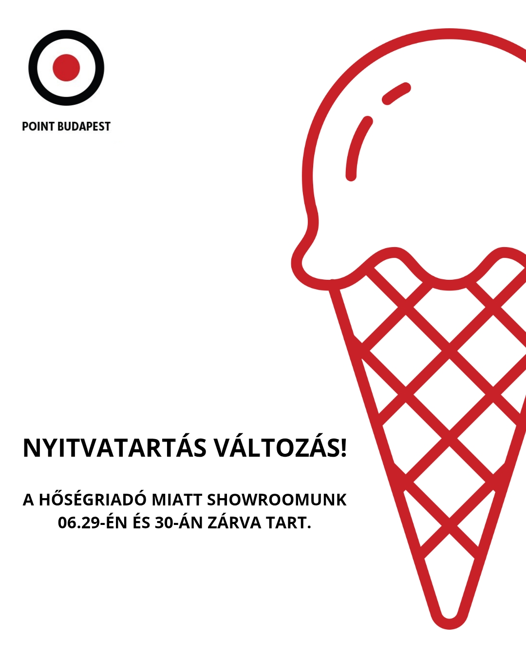 Nyitvatartás változás